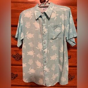 Tommy Bahama Kids Aqua Turtle Print Shirt